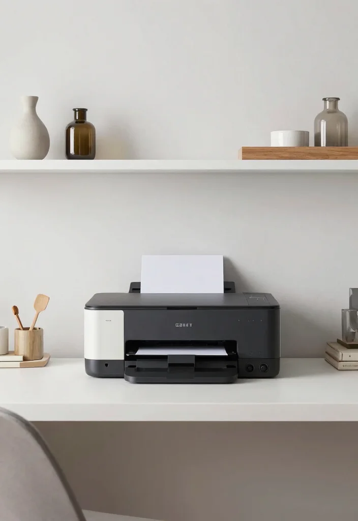 15 Printer Stand Ideas That Keep Your Office Tidy 19 15 Printer Stand Ideas That Keep Your Office Tidy - 9. Slim Line Printer Shelf 1