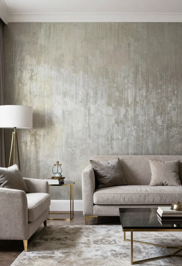 15 TV Wall Wallpaper Ideas That Elevate Instantly 53 15 TV Wall Wallpaper Ideas That Elevate Instantly - 13. Elegant Metallic Accents 1