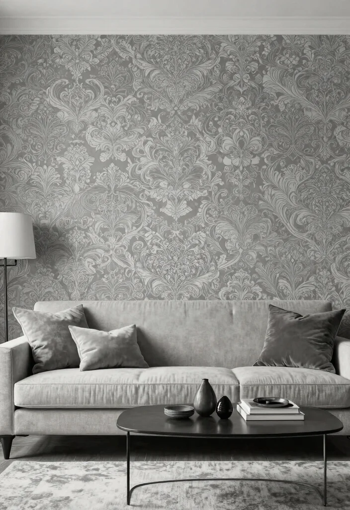 15 TV Wall Wallpaper Ideas That Elevate Instantly 29 15 TV Wall Wallpaper Ideas That Elevate Instantly - 9. Monochrome Elegance 1