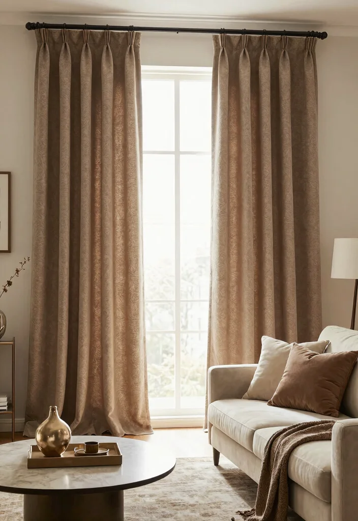 15 Vintage Curtains Living Room Ideas With Timeless Charm - 13. Textured Boucle Fabrics 1