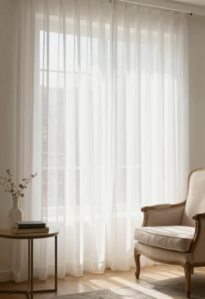 15 Vintage Curtains Living Room Ideas With Timeless Charm - 6. Soft Sheer Fabrics 1