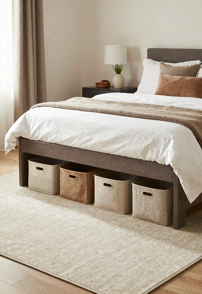 16 Area Rug Under Bed Ideas That Anchor Your Bedroom - 11. Under-Bed Storage Solutions 1