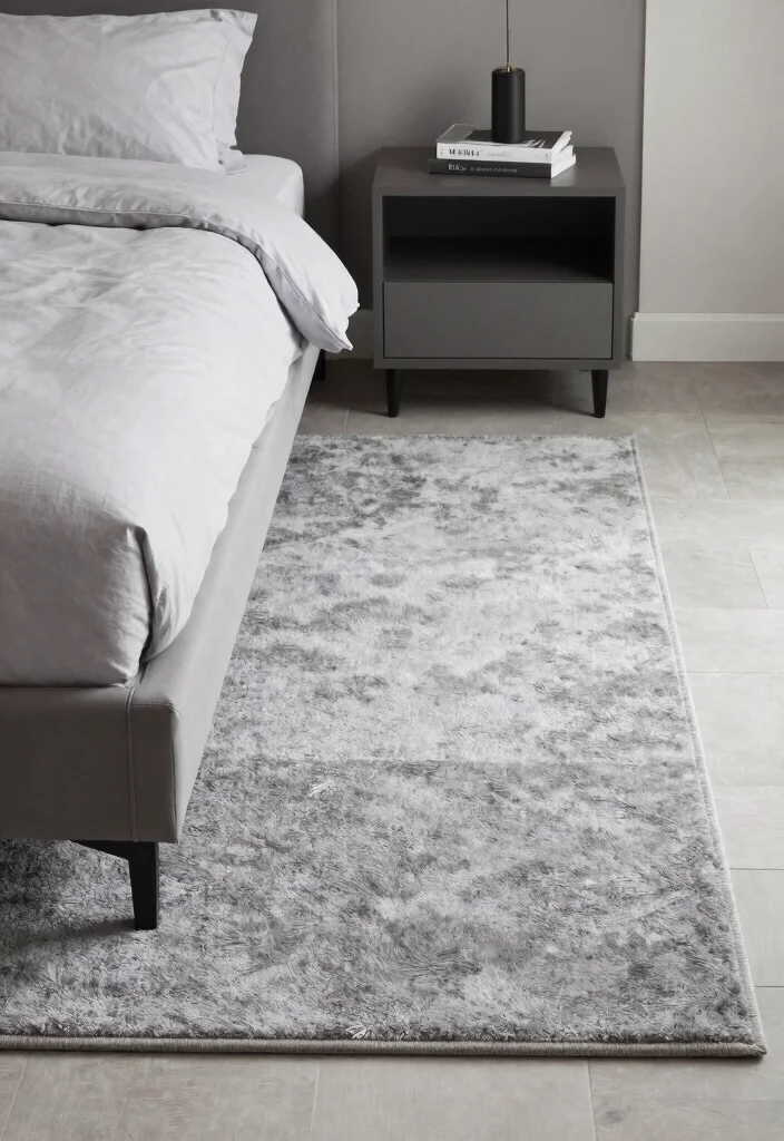 16 Area Rug Under Bed Ideas That Anchor Your Bedroom - 6. Monochromatic Scheme 1