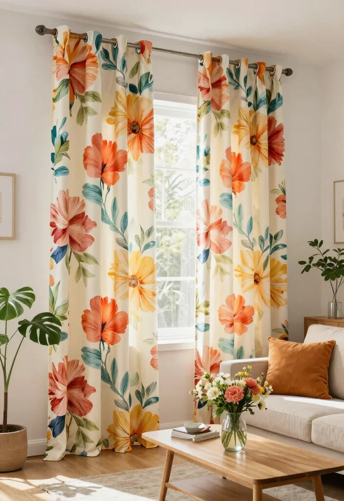 16 Block Print Curtains Ideas With Artistic Flair - 1. Floral Fantasy 1