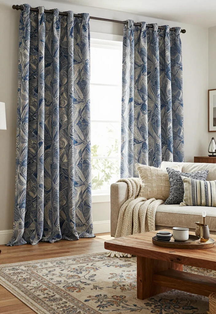 16 Block Print Curtains Ideas With Artistic Flair - 10. Layered Textures 1