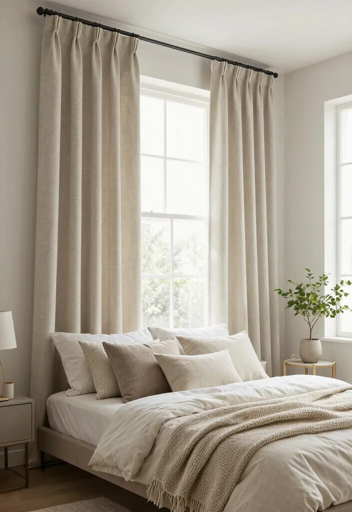 16 Block Print Curtains Ideas With Artistic Flair - 14. Neutral Elegance 1