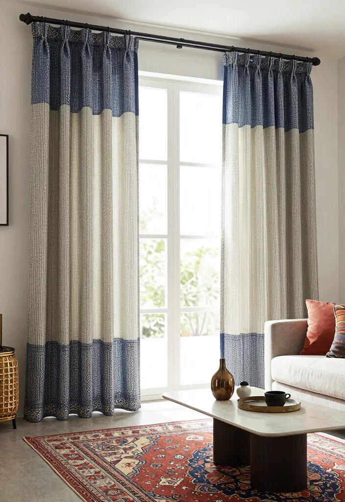 16 Block Print Curtains Ideas With Artistic Flair - 15. Edge of Tradition 1