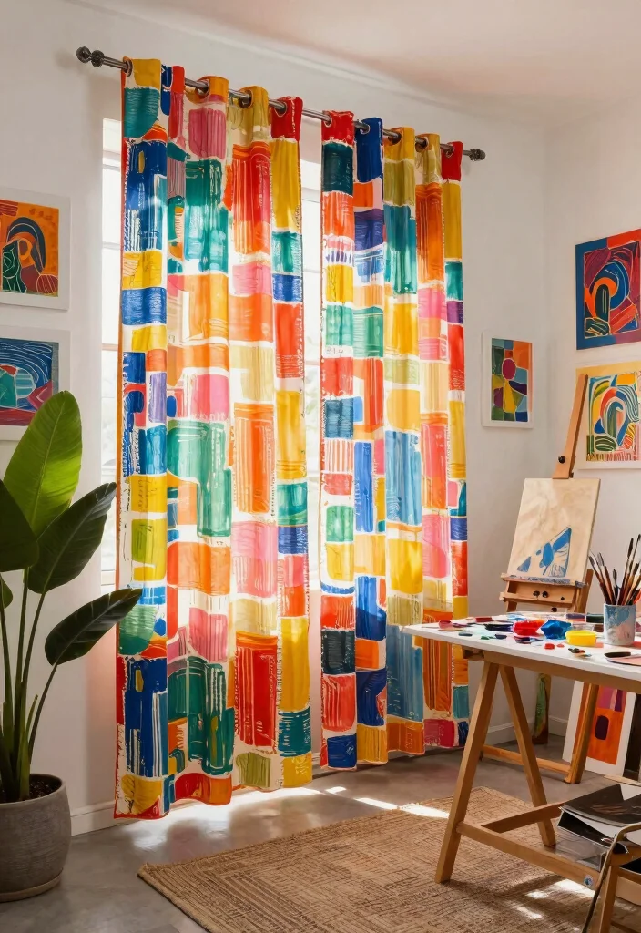 16 Block Print Curtains Ideas With Artistic Flair - 7. Artistic Abstracts 1