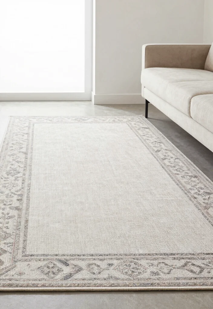 16 Double Rug Living Room Ideas That Layer Beautifully 31 16 Double Rug Living Room Ideas That Layer Beautifully - 11. Minimalist Patterns for Subtle Layering 1