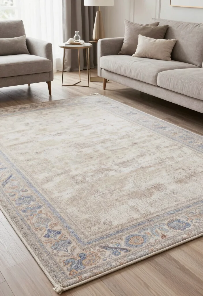 16 Double Rug Living Room Ideas That Layer Beautifully 55 16 Double Rug Living Room Ideas That Layer Beautifully - 15. Layered Elegance with Subtle Hues 1