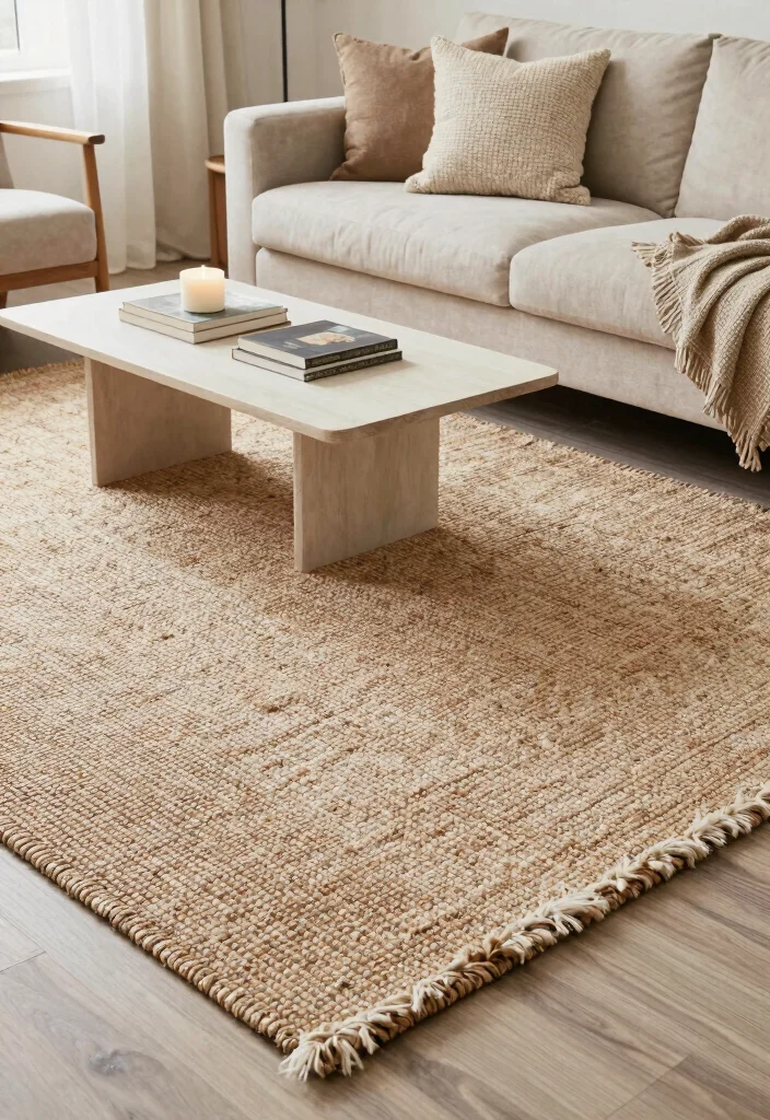 16 Double Rug Living Room Ideas That Layer Beautifully 12 16 Double Rug Living Room Ideas That Layer Beautifully - 2. Textured Layers for Depth 1
