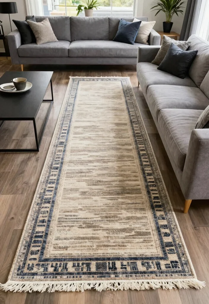 16 Double Rug Living Room Ideas That Layer Beautifully 26 16 Double Rug Living Room Ideas That Layer Beautifully - 6. Layering with Runners 1