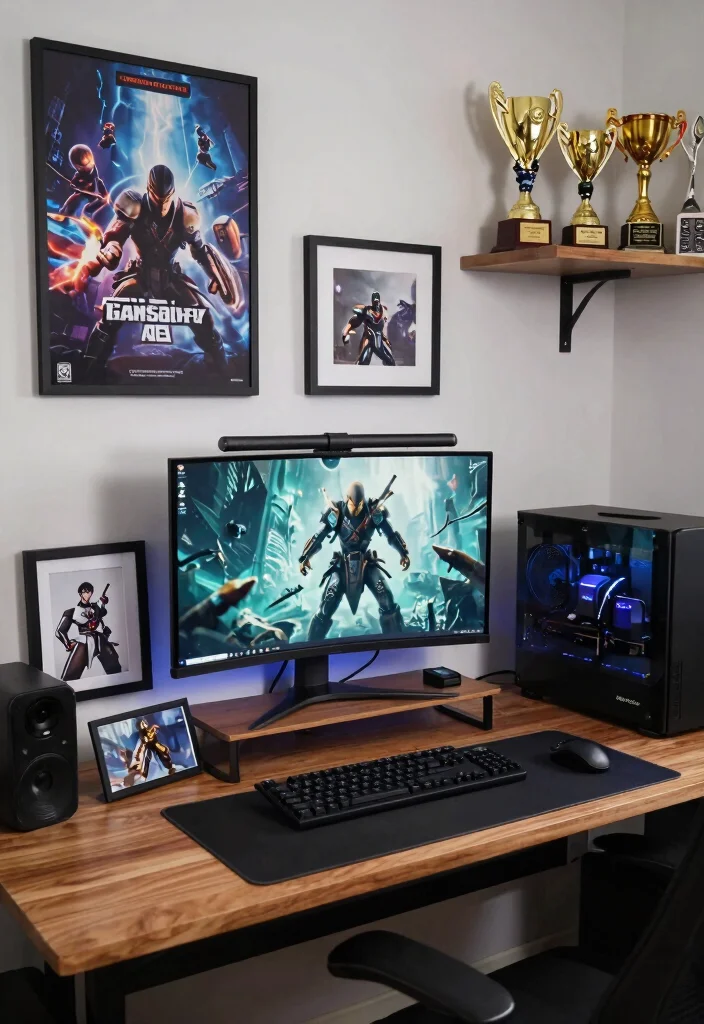 16 Gaming PC Desk Setup Ideas That Feel Powerful - 13. Personal Touches 1