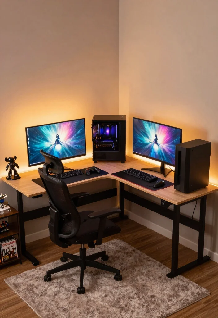 16 Gaming PC Desk Setup Ideas That Feel Powerful - 3. Corner Gaming Oasis 1