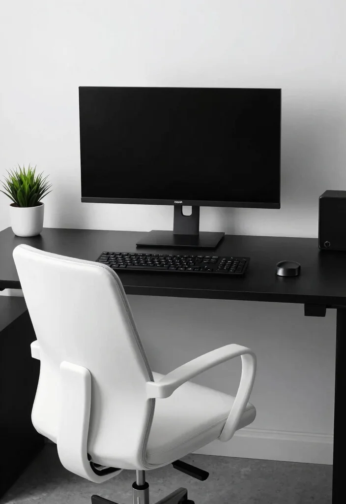 16 Gaming PC Desk Setup Ideas That Feel Powerful - 9. Minimalist Monochrome 1