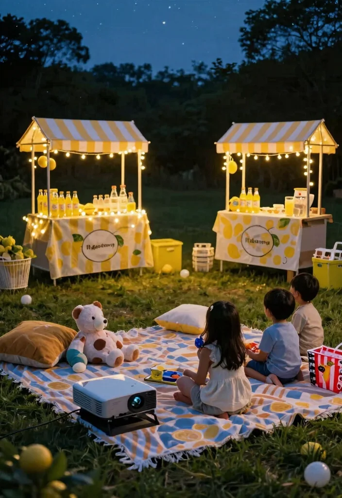 16 Lemonade Stand Photo Shoot Ideas With Cute Vibes - 12. Movie Night Under the Stars 1