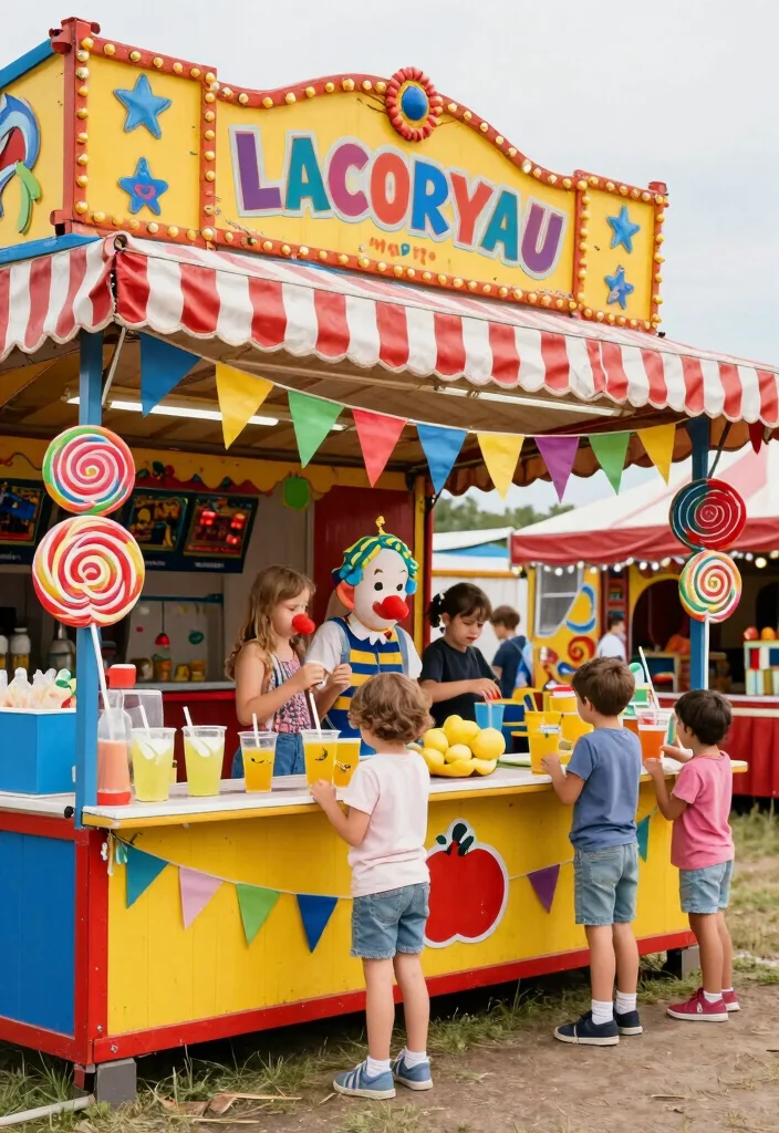 16 Lemonade Stand Photo Shoot Ideas With Cute Vibes - 16. Classic Carnival Stand 1