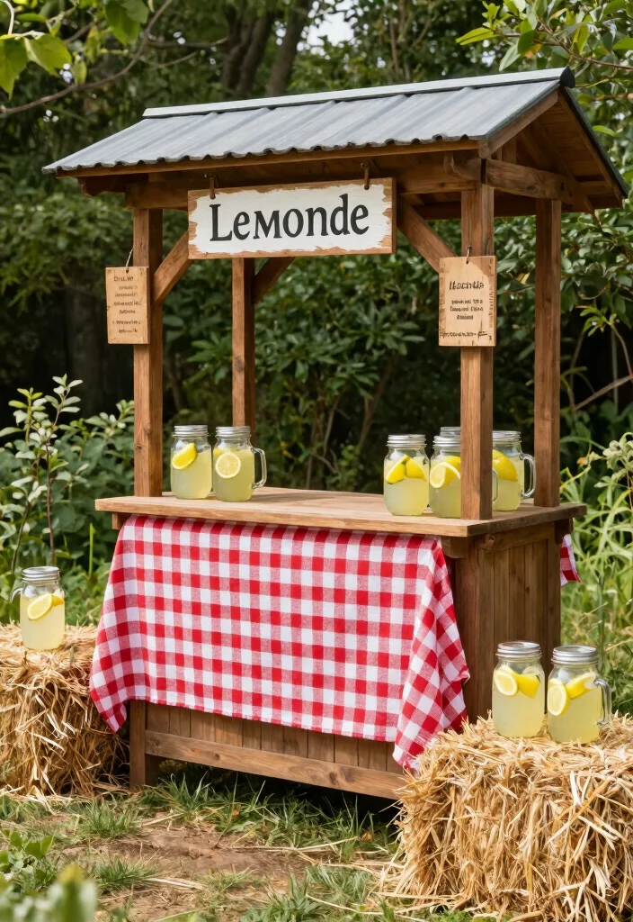 16 Lemonade Stand Photo Shoot Ideas With Cute Vibes - 6. Farmhouse Rustic Charm 1
