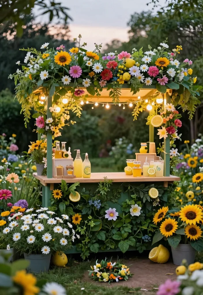 16 Lemonade Stand Photo Shoot Ideas With Cute Vibes - 7. Enchanted Garden Theme 1