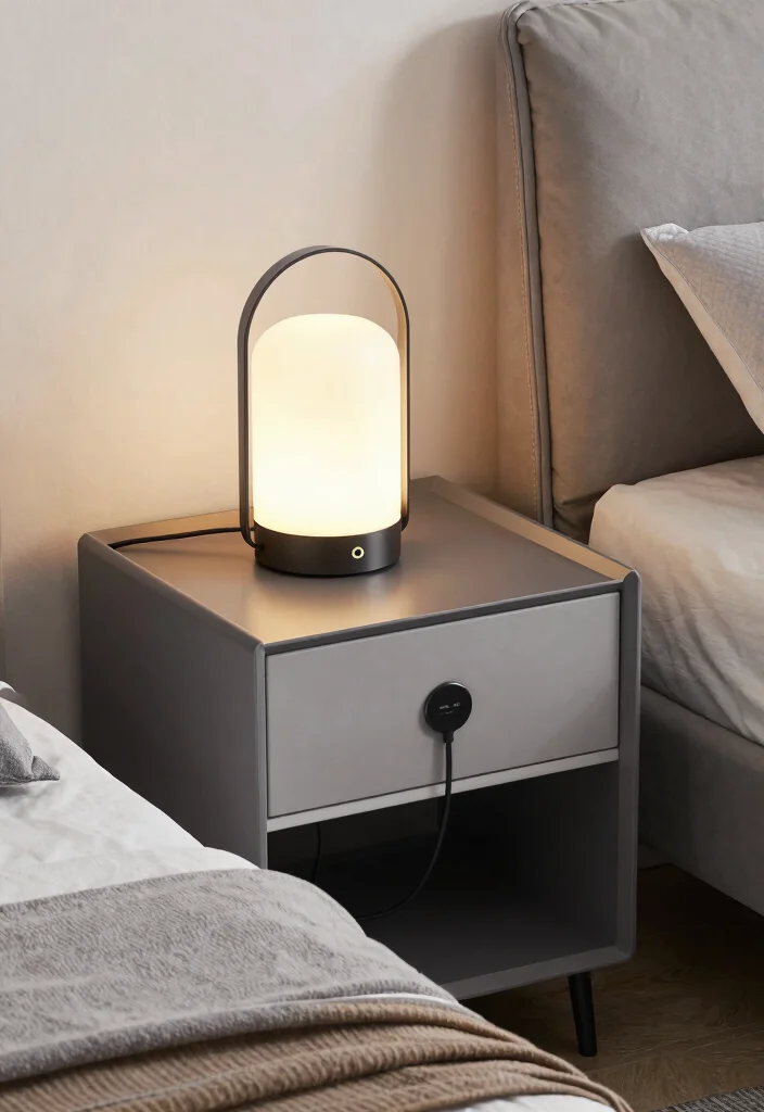 16 Nightstand Decor With Lamp Ideas That Glow Beautifully 56 16 Nightstand Decor With Lamp Ideas That Glow Beautifully - 16. Smart Tech Integration 1