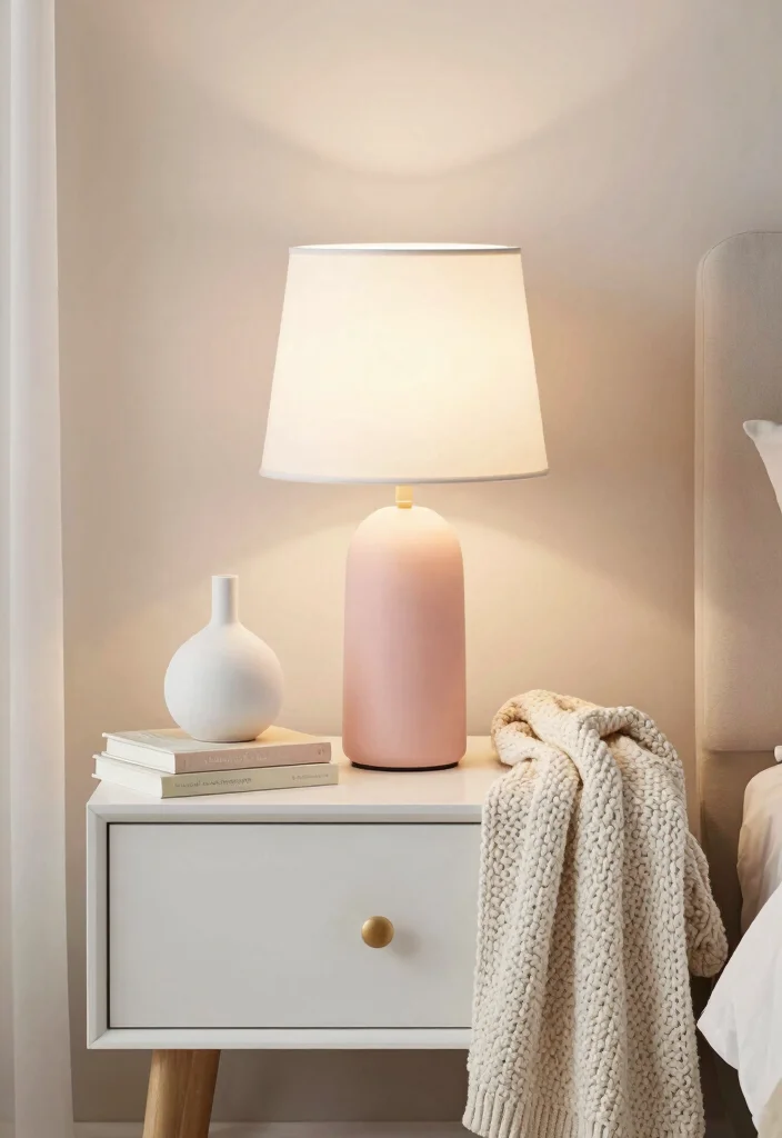 16 Nightstand Decor With Lamp Ideas That Glow Beautifully 13 16 Nightstand Decor With Lamp Ideas That Glow Beautifully - 3. Soft Pastel Palette 1