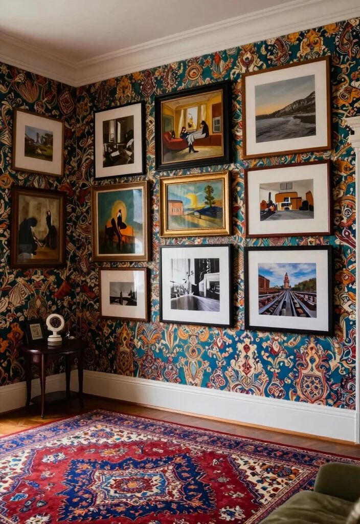 16 Persian Rug Wallpaper 2026 Trending Ideas With Luxe Vintage Vibes 60 16 Persian Rug Wallpaper 2026 Trending Ideas With Luxe Vintage Vibes - 10. Artful Display: Integrating Artwork with Wallpaper 1