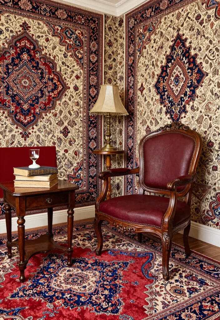 16 Persian Rug Wallpaper 2026 Trending Ideas With Luxe Vintage Vibes 63 16 Persian Rug Wallpaper 2026 Trending Ideas With Luxe Vintage Vibes - 13. Vintage Revival: Using Antique Furniture 1