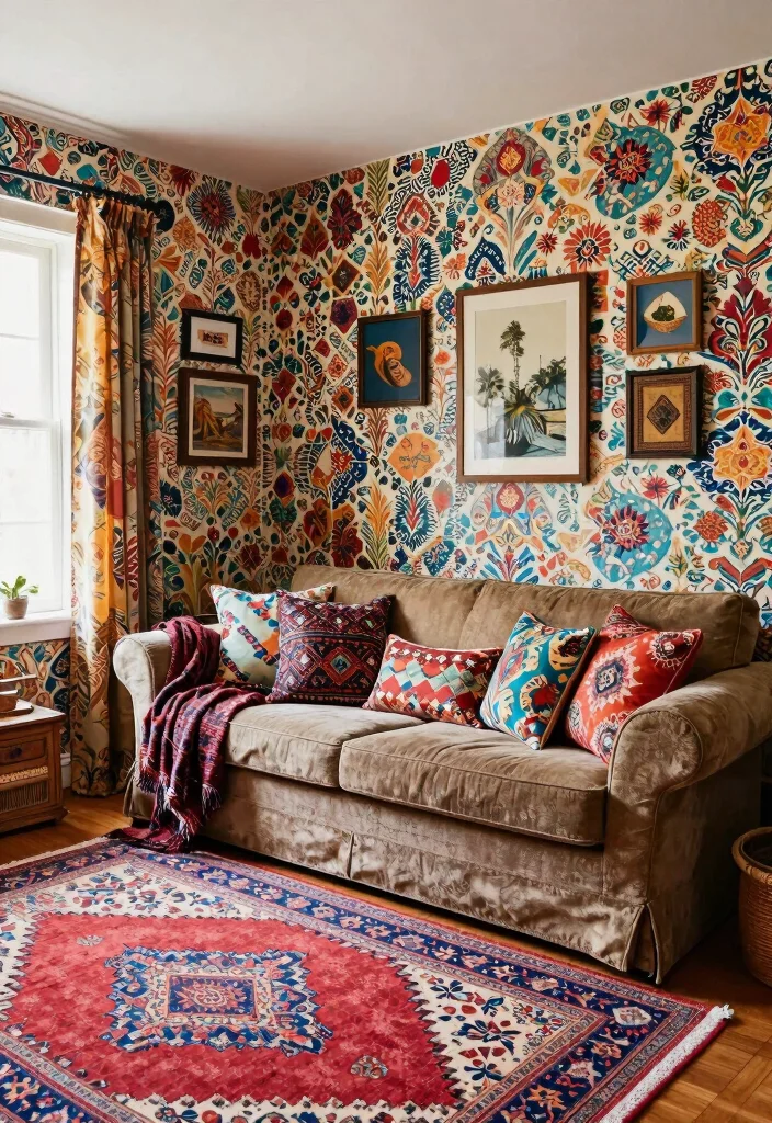 16 Persian Rug Wallpaper 2026 Trending Ideas With Luxe Vintage Vibes 48 16 Persian Rug Wallpaper 2026 Trending Ideas With Luxe Vintage Vibes - 8. Layered Patterns: Mixing Wallpaper with Fabrics 1