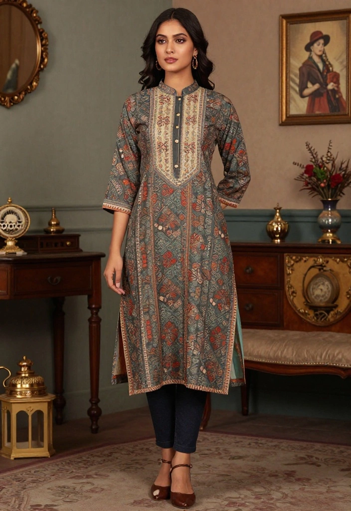 16 Stand Collar Kurti Pattern 2026 Trending Ideas With Elegant Detail 31 16 Stand Collar Kurti Pattern 2026 Trending Ideas With Elegant Detail - 11. Vintage Revival 1