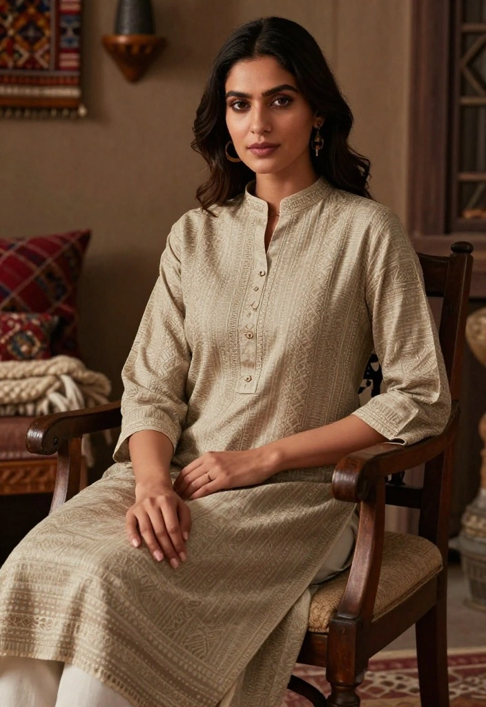 16 Stand Collar Kurti Pattern 2026 Trending Ideas With Elegant Detail 17 16 Stand Collar Kurti Pattern 2026 Trending Ideas With Elegant Detail - 7. Textured Fabrics 1