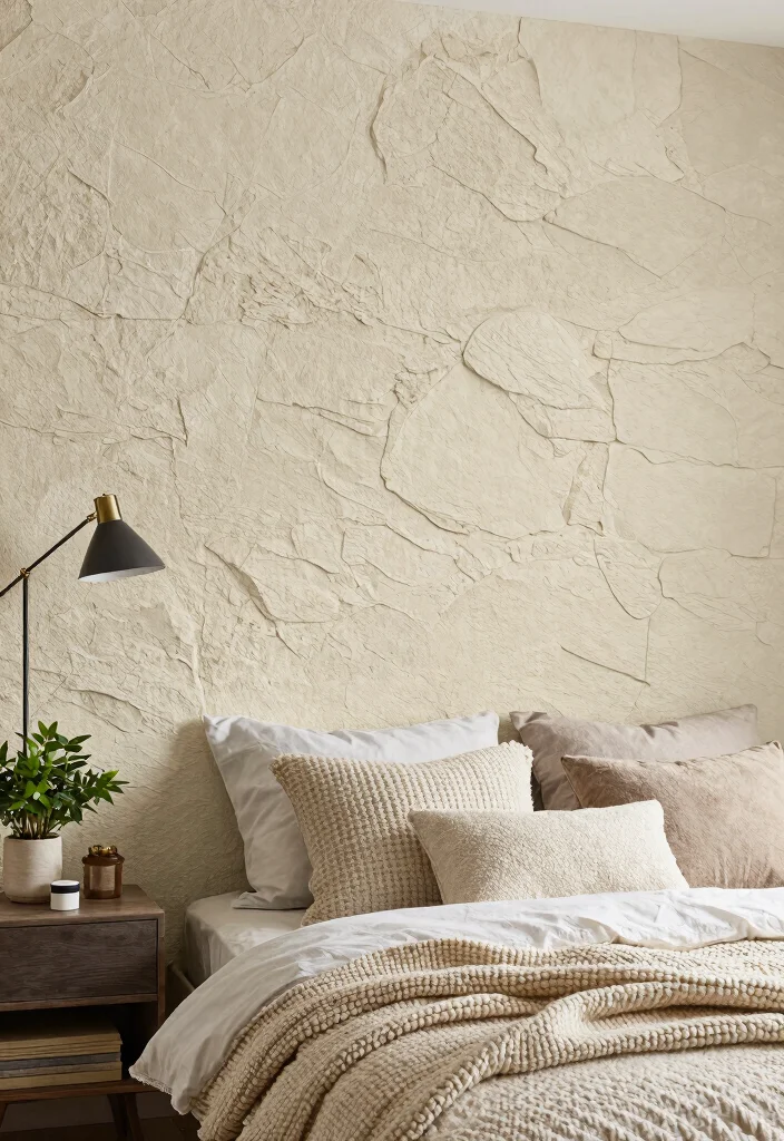 16 Wallpaper Bedroom Feature Wall 2026 Trending Ideas That Pop Beautifully - 2. Textured Tones 1