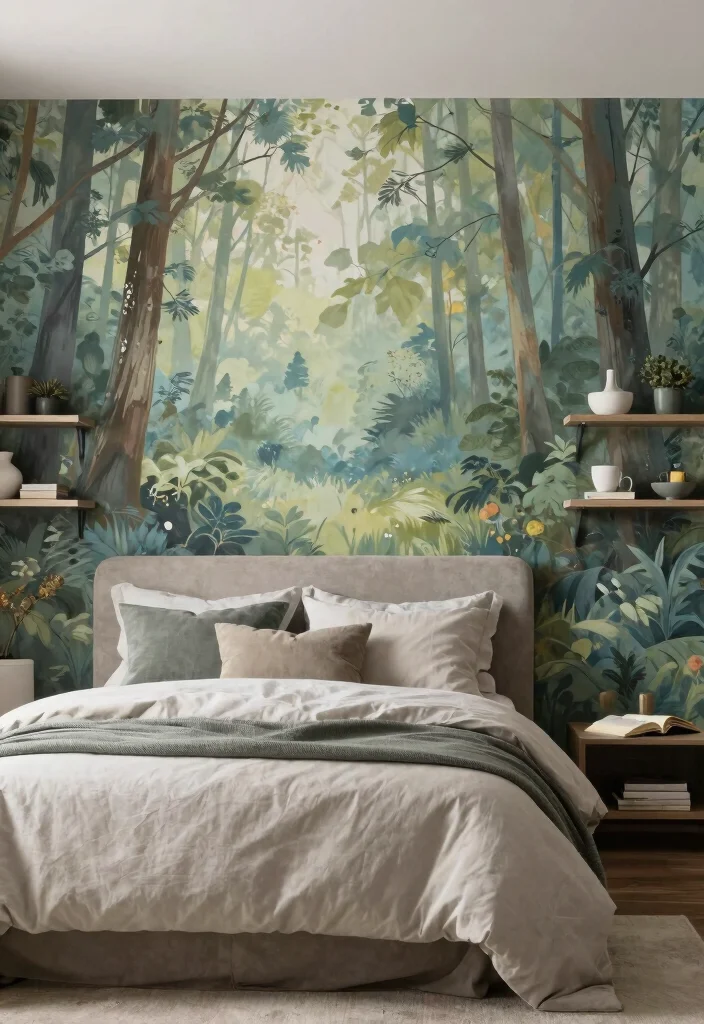 16 Wallpaper Bedroom Feature Wall 2026 Trending Ideas That Pop Beautifully - 4. Murals of Memories 1