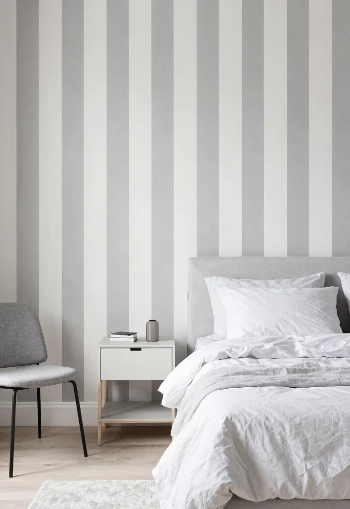 16 Wallpaper Bedroom Feature Wall 2026 Trending Ideas That Pop Beautifully - 9. Stripes and Lines 1