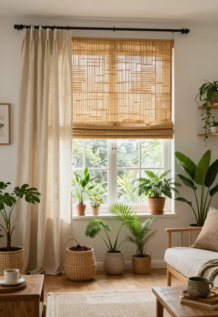 16 Zebra Blinds With Curtains Ideas That Feel Modern - 10. Eco-Friendly Options with Bamboo 1