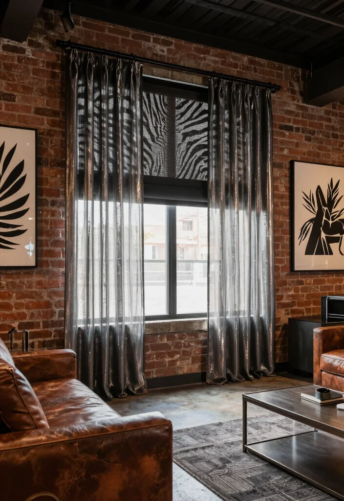 16 Zebra Blinds With Curtains Ideas That Feel Modern - 7. Urban Industrial Fusion 1