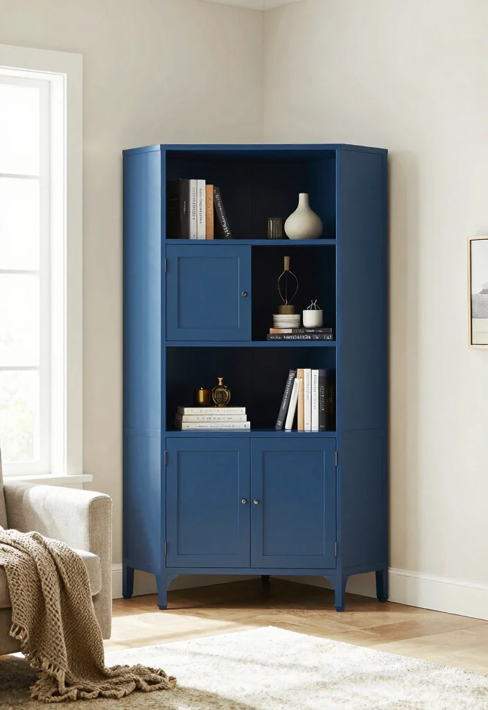 17 Corner Bookshelf Ideas Living Room Spaces Will Love 30 17 Corner Bookshelf Ideas Living Room Spaces Will Love - 10. Corner Cabinet with Bookshelf Space 1