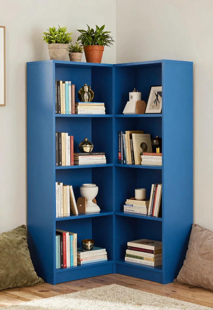 17 Corner Bookshelf Ideas Living Room Spaces Will Love 2 17 Corner Bookshelf Ideas Living Room Spaces Will Love - 2. L-Shaped Bookshelf for Corner Maximization 1