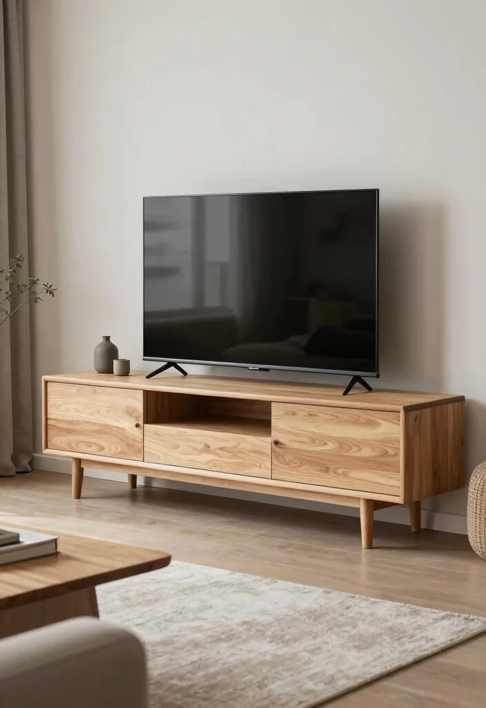 17 Homemade TV Stand Ideas That Look Custom Built 50 17 Homemade TV Stand Ideas That Look Custom Built - 10. Minimalist Wooden Block Stand 1