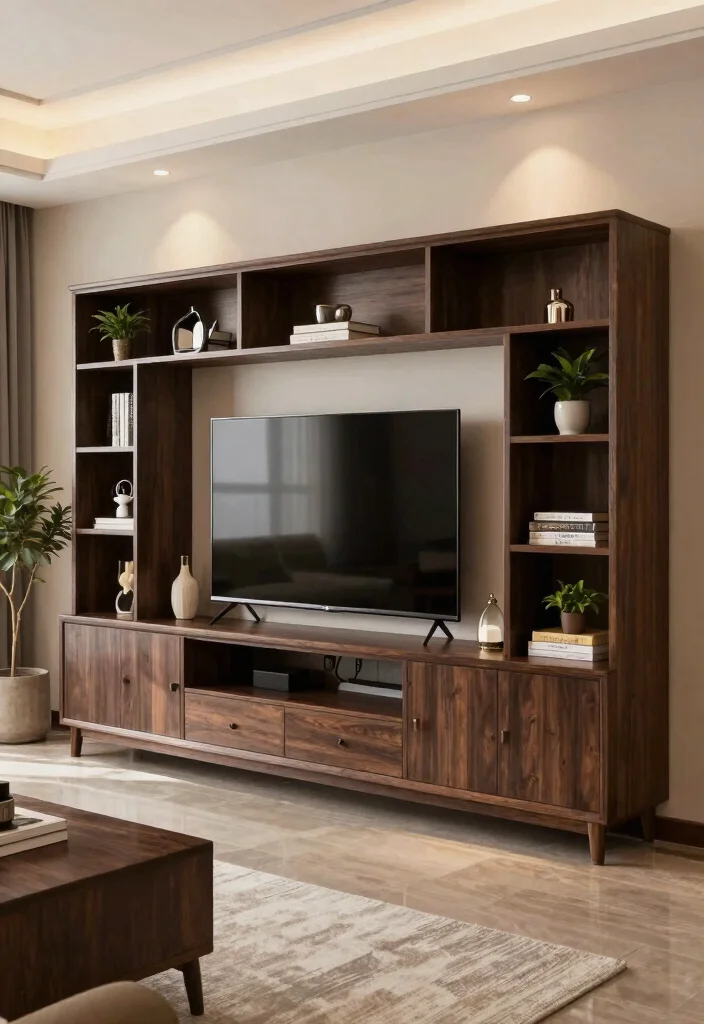 17 Homemade TV Stand Ideas That Look Custom Built 55 17 Homemade TV Stand Ideas That Look Custom Built - 15. Custom Built-In TV Stand 1