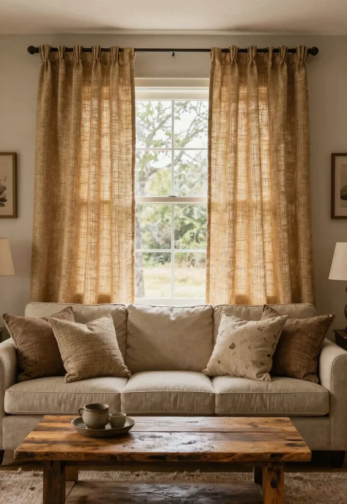 17 Living Room Curtains 2026 Trending Ideas That Transform Your Space 56 17 Living Room Curtains 2026 Trending Ideas That Transform Your Space - 16. Rustic-Chic Blend 1
