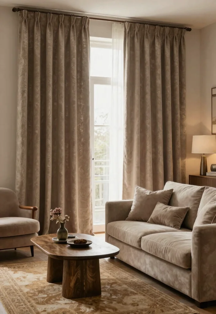 17 Lounge Curtains Ideas That Feel Soft & Stylish 30 17 Lounge Curtains Ideas That Feel Soft & Stylish - 10. Richly Textured Chenille 1