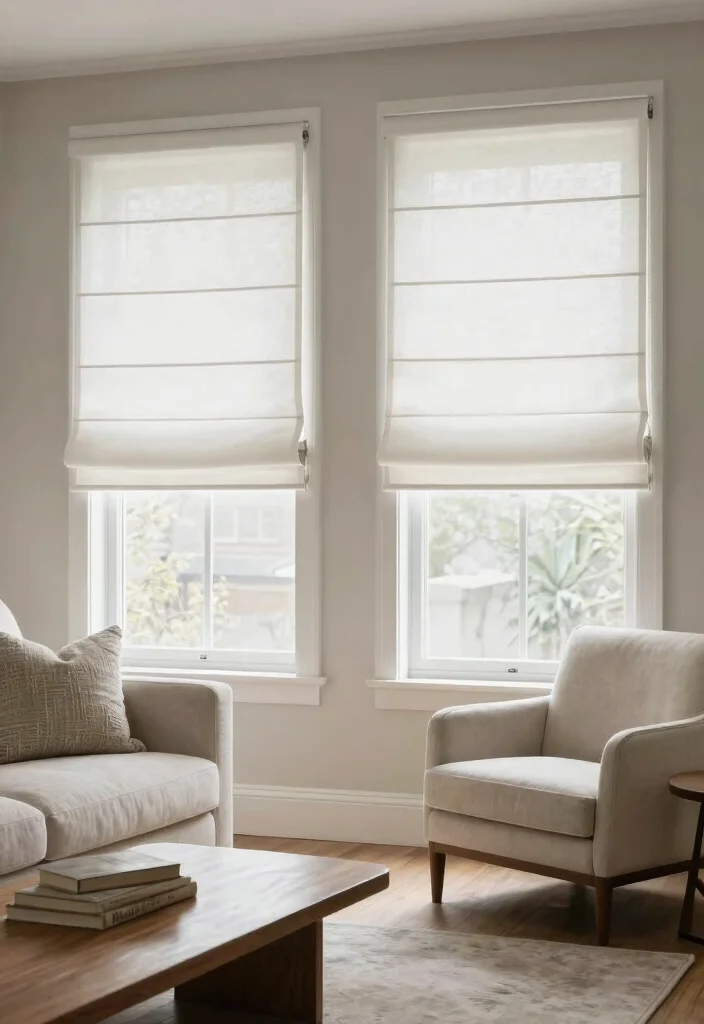 17 Lounge Curtains Ideas That Feel Soft & Stylish 31 17 Lounge Curtains Ideas That Feel Soft & Stylish - 11. Simple Yet Stylish Roman Shades 1