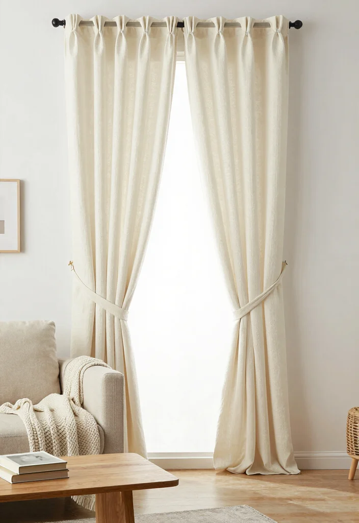 17 Lounge Curtains Ideas That Feel Soft & Stylish 56 17 Lounge Curtains Ideas That Feel Soft & Stylish - 16. Eco-Conscious Tie-Top Curtains 1