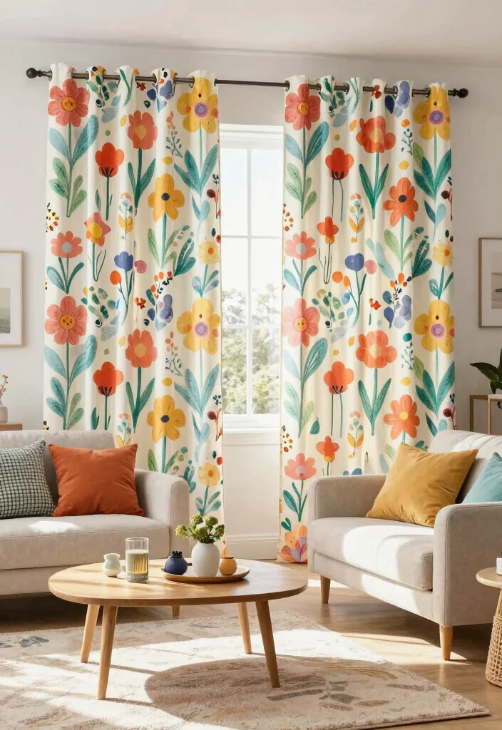 17 Lounge Curtains Ideas That Feel Soft & Stylish 29 17 Lounge Curtains Ideas That Feel Soft & Stylish - 9. Eco-Friendly Cotton Prints 1