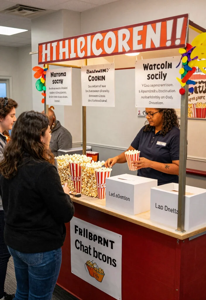 17 Popcorn Stand Ideas That Feel Fun & Festive - 12. Popcorn For a Cause 1