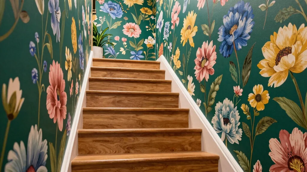 17 Wallpaper on Stairs Wall Ideas With Bold Impact
