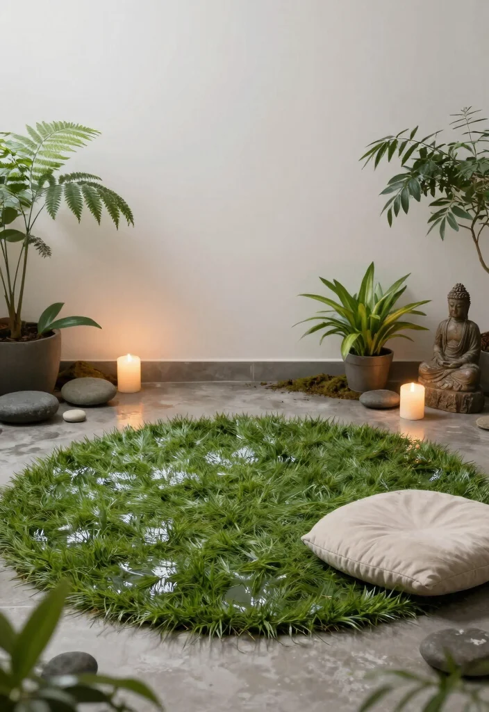 17 Wet Grass Rug Ideas With Fresh Natural Texture - 8. Zen Retreats with Tranquil Wet Grass Rugs 1