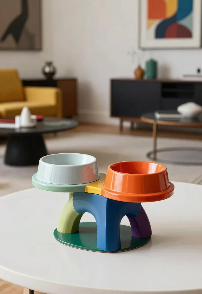 18 Dog Bowl Stand Ideas That Feel Stylish & Practical - 17. Artistic and Unique Stands 1