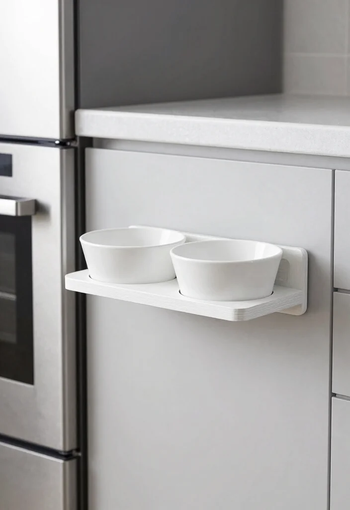 18 Dog Bowl Stand Ideas That Feel Stylish & Practical - 5. Minimalist Wall-Mounted Stands 1