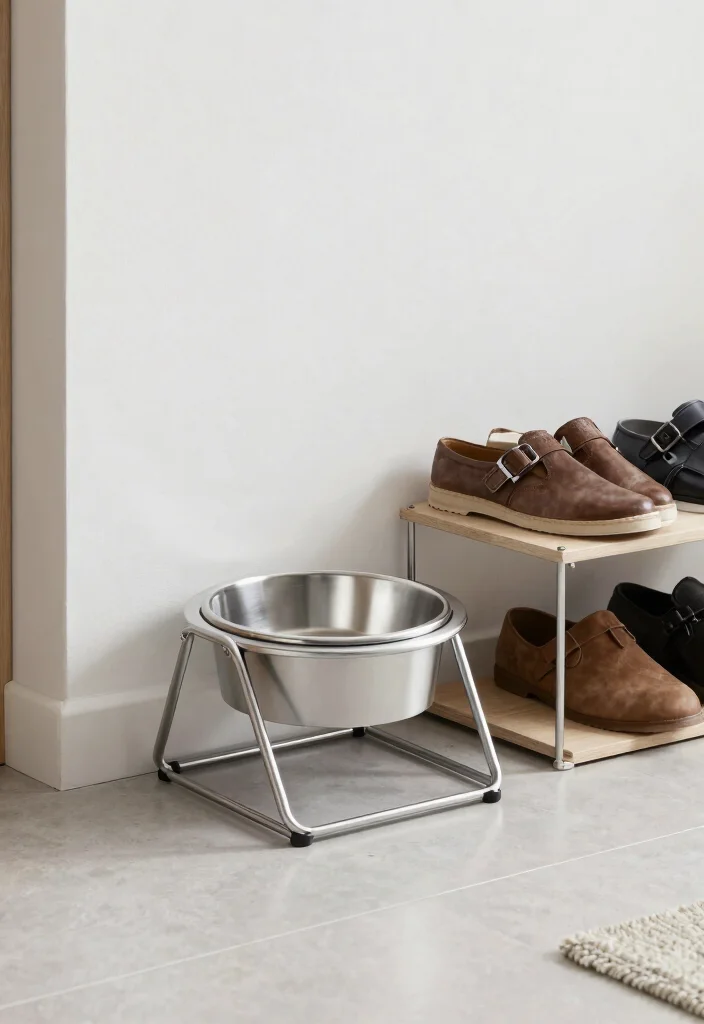 18 Dog Bowl Stand Ideas That Feel Stylish & Practical - 8. Space-Saving Foldable Stands 1